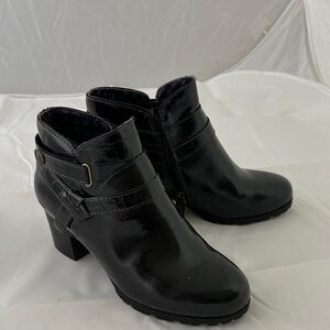 JBU Glossy Black Ankle Boots